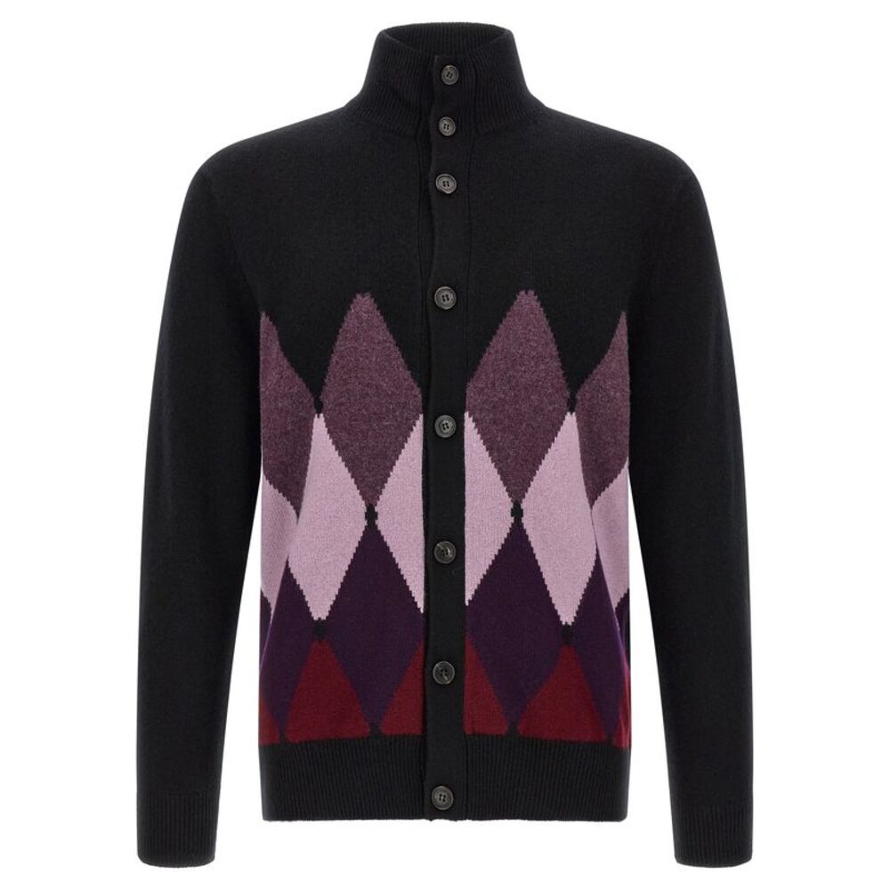 Ballantyne Men 'Classic Diamond' Diamond Intarsia Cardigan